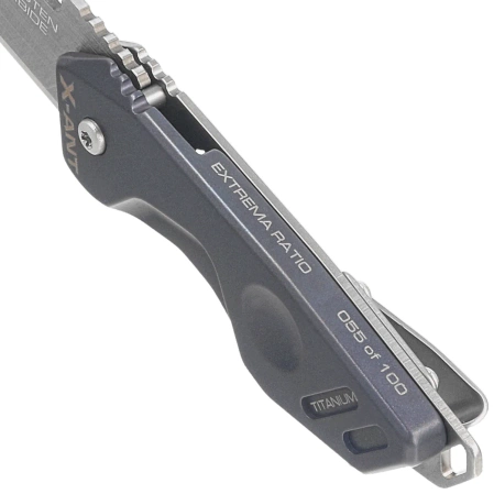 Extrema Ratio X-ANT LE No 055/100 Blue Titanium Knife, Sandblast Sintered Tungsten Carbide (04.1000.0467/MD/TI)