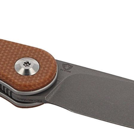 Nóż składany CIVIVI Stylum Brown Micarta, Gray Stonewashed by Ferrum Forge Knife Works (C20010B-A)