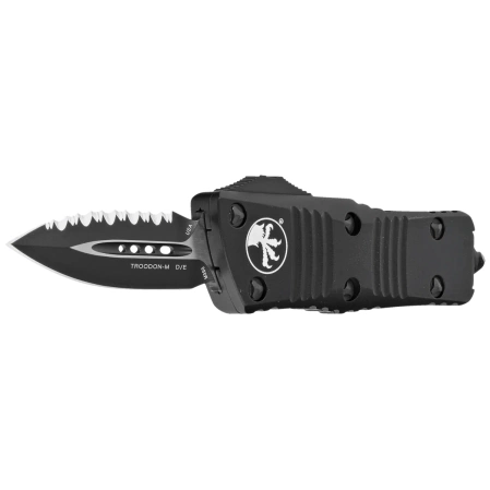 Nóż automatyczny OTF Microtech Mini Troodon D/E Black Aluminium, Black by Tony Marfione (238-3T)