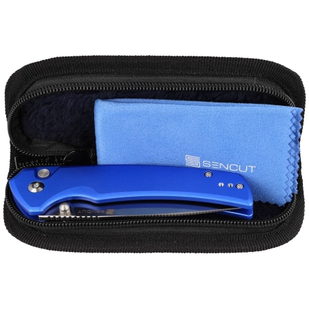 Sencut Serene Bright Blue Aluminium, Satin D2 knife (S21022B-4)