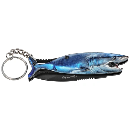 Martinez Albainox Fishing 2 Knife Key-ring Blue Aluminum, Black 3Cr13MoV (25144 BL)