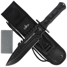 Nóż Third Decor Habitat Terminator Black Rubberized ABS, Stonewashed 420 (H0301)