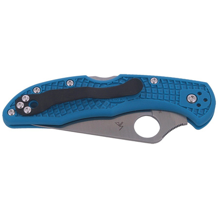 Spyderco Delica 4 FRN Blue Flat Ground PlainEdge Knife (C11FPBL)
