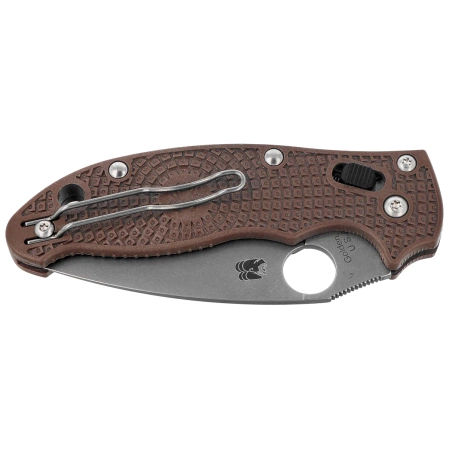 Nóż składany Spyderco Manix 2 Lightweight Sprint Run Brown FRCP, Stonewashed CPM 15V by Eric Glesser (C101PBN15V2)