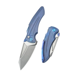 Nóż składany Kubey Sumo Blue Titanium, Stonewashed CPM 20CV by Jake Hoback (KB400C)