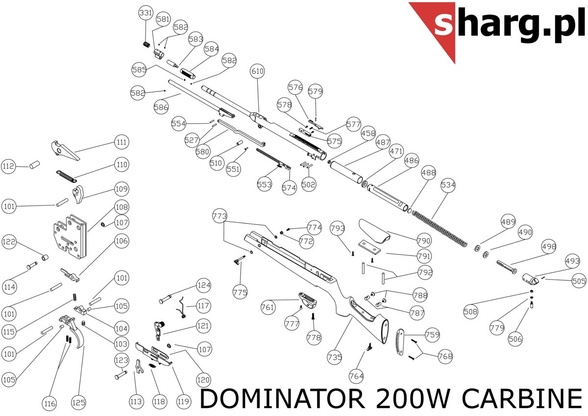 Śruba kontrująca mocująca osadę do Hatsan MOD 55S-155, Dominator 200, Proxima (774)
