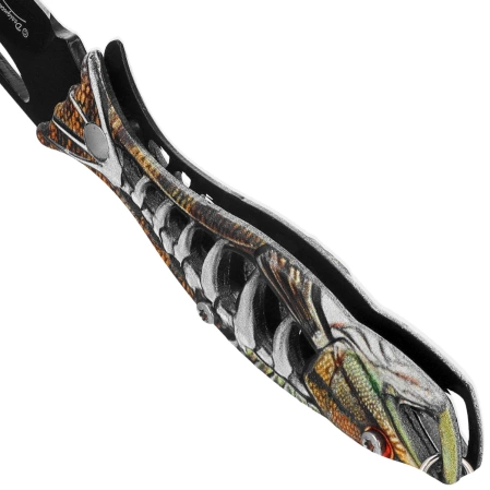 Martinez Albainox Fishing Knife Key Ring Golden Aluminum, Black 3Cr13Mov (18504-GD)