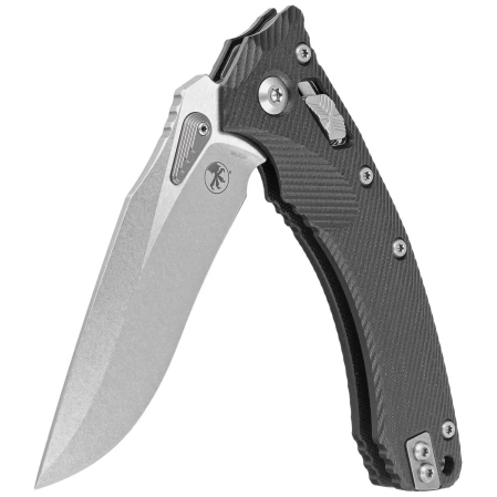 Microtech Amphibian Ram-Lok S/E Knife Black Fluted G10, Stonewashed M390MK by Tony Marfione (137RL-10FLGTBK)