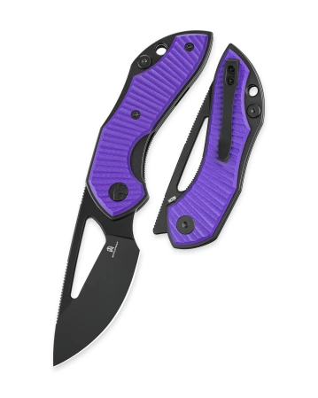 Bestechman Triassic Knife Purple G10, Black PVD 14C28N by Denis Simonutti (BMK17C)