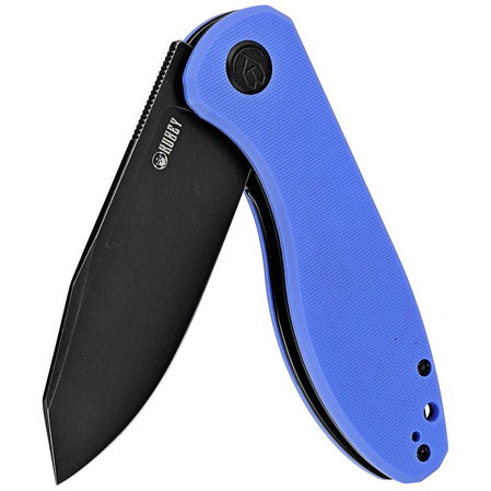 Kubey Knife Master Chief Blue G10, Blackwashed AUS-10 by Keanu Alfaro (KU358G)