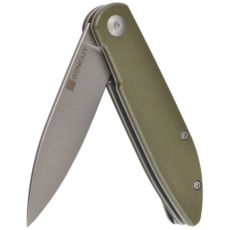 Sencut Bocll II OD Green G10, Gray Stonewashed D2 by Brad Zinker knife (S22019-4)