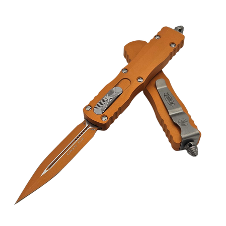 Microtech Dirac D/E OTF Knife Cerakote Tequila Sunrise Aluminium, Cerakote Tequila Sunrise by Tony Marfione (225-1TE-C17Z15)