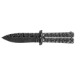 Martinez Albainox Balisong Skull Knife Gray Steel, Stonewashed 3Cr13Mov (02184)