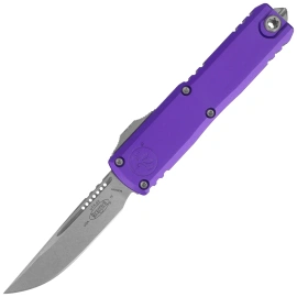 Microtech UTX-85 Gen IV S/E OTF Knife Purple Aluminum, Stonewashed M390MK by Tony Marfione (12314-10PU)