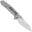 Nóż składany Remette RT-Kestrel Gray Titanium/Green Carbon Fiber, Manual Fine Grinding Satin CPMS35VN (RTPO-A)
