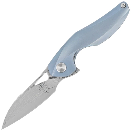 Nóż na szyję Bestech The Reticulan Blue Titanium, Damascus by Elijah Isham (BT1810H)
