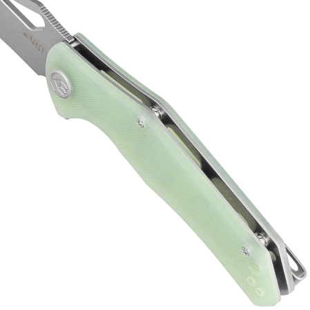 Nóż składany Kubey Phemius KU149D Jade G10, Sandblasted 14C28N