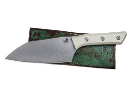 Microtech Santoku Kitchen Knife Ivory G10, Stonewashed M390MK (3200-10IV)