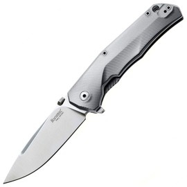 LionSteel T.R.E. Knife Grey Titanium/Blue Ti, Stonewashed M390 by Molletta (TRE BL)