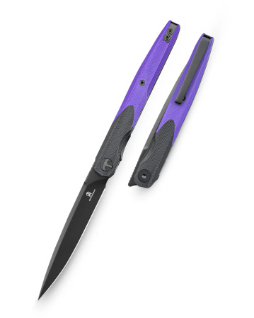 Bestechman Lanza Black/Purple G10, Black PVD 14C28N by Grzegorz Grabarski (BMK14E)