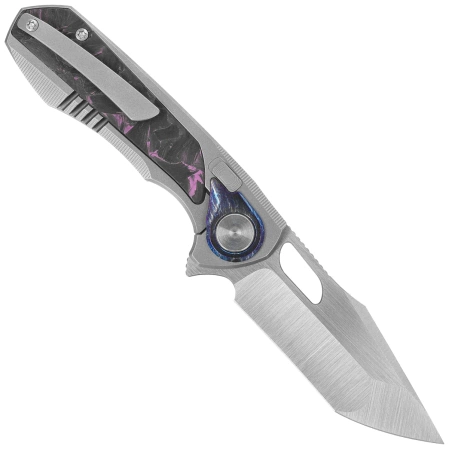 Remette RT-Saker Falcon Knife Gray Titanium/Carbon Fiber, Manual Fine Grinding Satin S45VN (ASTP-3)