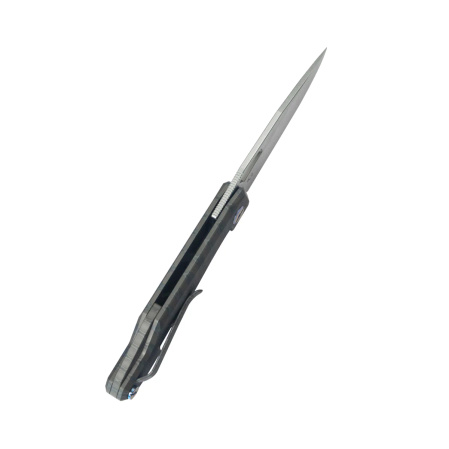 Kubey Verijero Knife Flamed Titanium, Stonewashed 14C28N by George Ovchinnikov (KB340F)