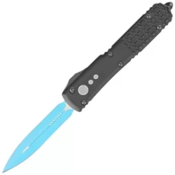 Nóż automatyczny OTF Microtech Ultratech D/E Jedi Knight Signature Tri-Grip Black Aluminium, Blue M390 by Tony Marfione (122-1JK)