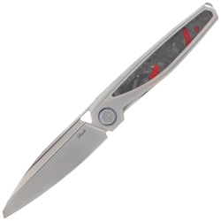 Rike Knife Baidi S Titanium/Red Carbon Fiber, Bead Blasted M390 (RK-Baidi-S-P/RCF)