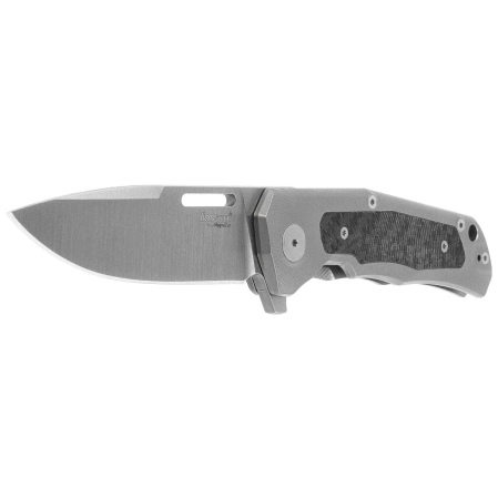 Nóż składany LionSteel Q4ttro Gray Titanium/ Fat Carbon, Satin MagnaCut by Molletta (Q4 GY)