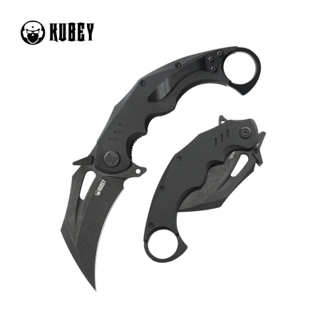 Kubey Wrath Knife Black G10, Blackwashed by MUZI Design (KU261E)