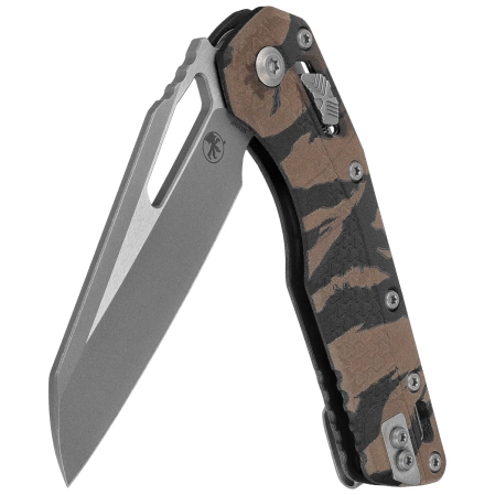 Nóż składany Microtech MSI S/E Ram-Lok Tiger Stripe Camo Tri-Grip Polymer, Apocalyptic M390MK by Tony Marfione (210T-10APPMTRC)