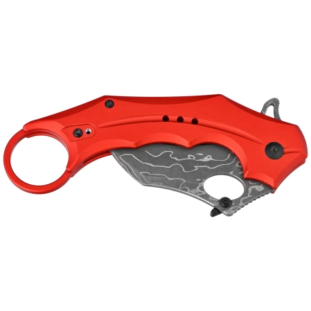 Nóż składany karambit Civivi Incisor II Red Aluminium, Stonewashed Damascus (C16016B-DS1)