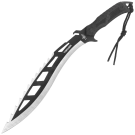 Machete Third Decor Habitat Yakuza Knife Black Rubberized ABS, Satin/Black 420 (H0300N)