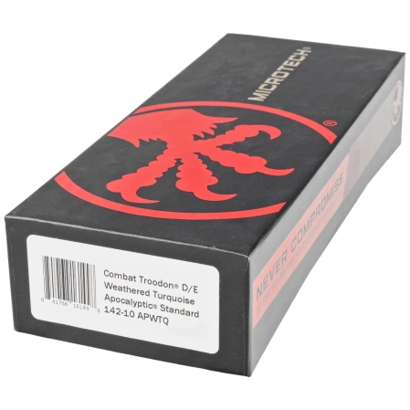 Nóż automatyczny OTF Microtech Combat Troodon D/E Weathered Turquoise Aluminium, Apocalyptic M390 by Tony Marfione (142-10APWTQ)