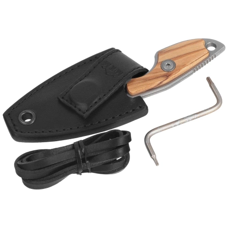 Nóż na szyje MKM Mikro 1 Olive Wood, Satin M390 by Jesper Voxnæs (MK MR01-O)