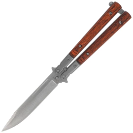 Martinez Albainox Balisong Knife Red Micarta, Satin 3Cr13Mov (02071)
