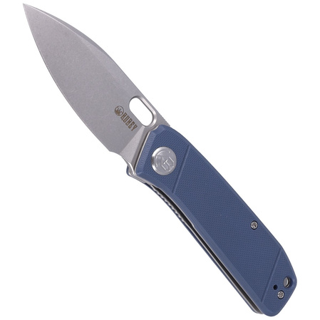 Kubey Knife Hyde, Denim Blue G10, Sand Blasted 14C28N by Colin Maisonpierre (KU2104D)