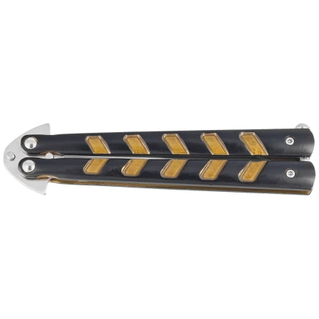 Third Decor Habitat Balisong Black/Bronze Stainless Steel, Satin 420 Butterfly Knife (16100Y)