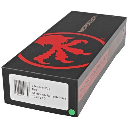 Nóż automatyczny OTF Microtech Ultratech D/E Red Aluminium, Stonewashed P/S M390 by Tony Marfione (122-11RD)