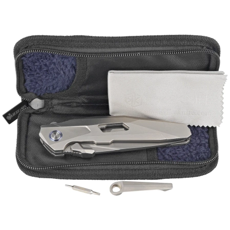 Nóż składany RikeKnife Shadow Clip Point Gray Titanium, Satin M390 (RK-Shadow-S-P)