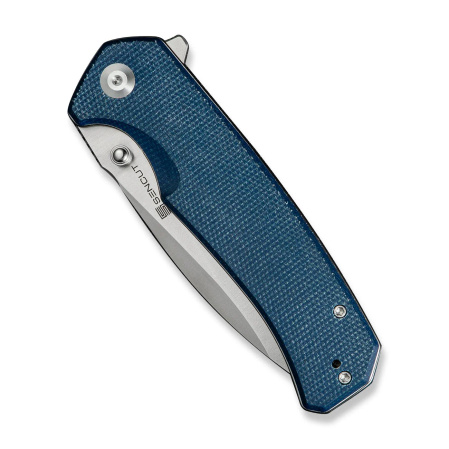 Sencut Skarnax Knife Blue Canvas Micarta, Satin 9Cr18MoV (S24025-3)