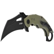 Kubey Wrath Knife Green G10, Blackwashed 14C26N by MUZI Design (KU261F)