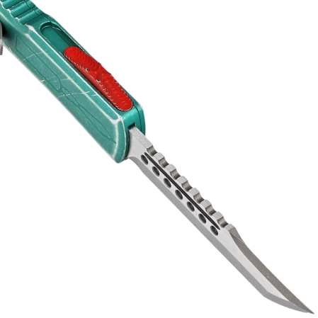 Microtech UTX-70 Hellhound Bounty Hunter Signature OTF Knife Distressed Green Aluminum, Apocalyptic M390 (419-10BH)