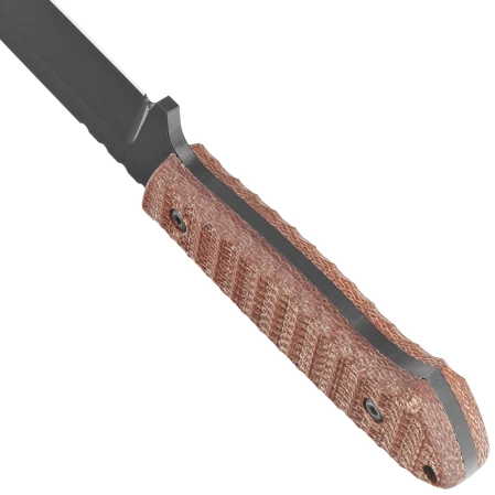 Za-Pas Expendable Brown Toxic Micarta, Black Cerakote NMV Knife