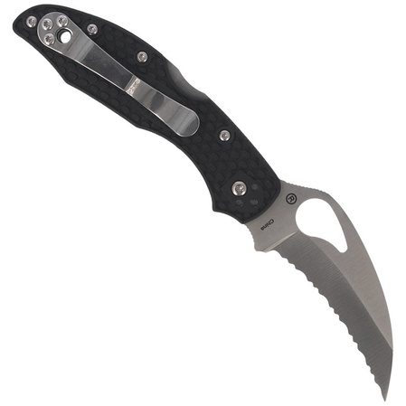 Nóż składany Spyderco Hawkbill Byrd FRN Black, Spyder (BY22SBK)