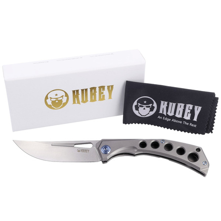 Kubey Knife Ishtar Gray Titanium, Satin AUS-10 by Maksim Tkachuk (KU170C)