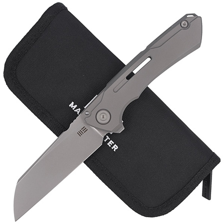 Nóż składany WE Knife Mini Buster Gray Titanium, Polished Bead Blasted CPM 20CV by Snecx Tan (2003A)