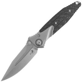 Microtech Socom Bravo Mini SP Knife Titanium/Carbon Fiber, Blue HW, Hand Rubbed Satin M390 by Tony Marfione (262M-4CFTI)