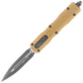 Nóż automatyczny OTF Microtech Dirac D/E Tan Aluminium, Black M390 by Tony Marfione (225-1TA)