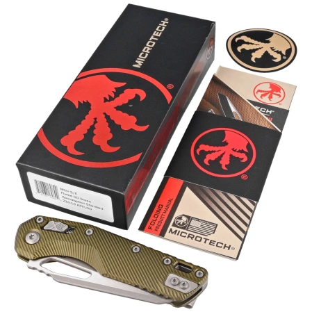 Nóż składany Microtech MSI S/E OD Green Fluted Aluminium, Apocalyptic M390MK by Tony Marfione (210-10APFLOD)